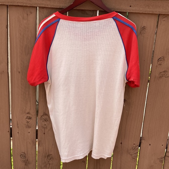 Vintage "Work Out" V-Neck Shirt - Picture 7 of 8